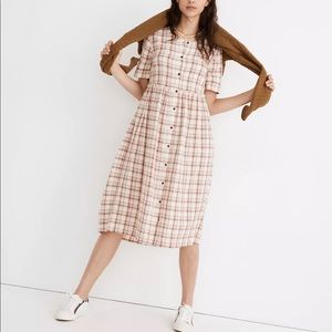 Madewell Plaid Pocket Midi Shirtdress